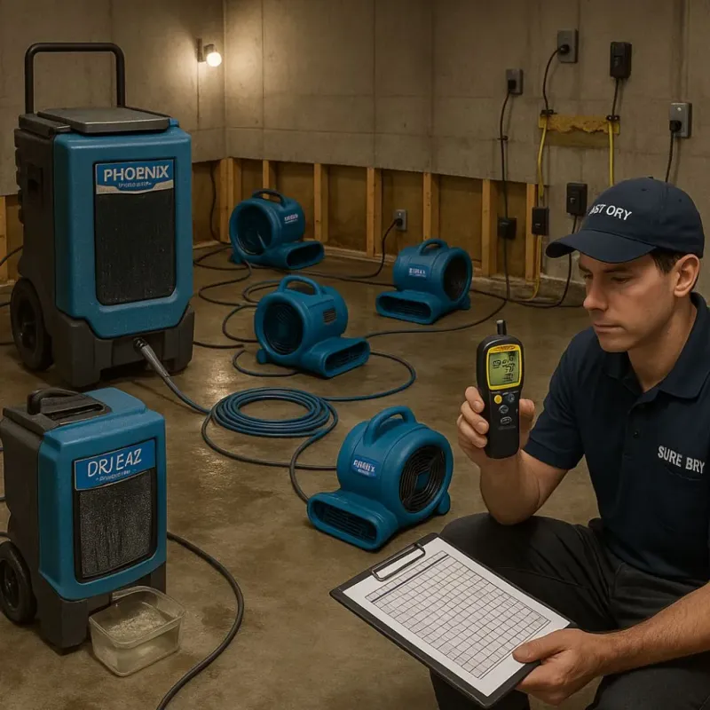 Structural Drying and Dehumidification process in Somerset, WI